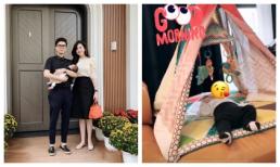 Sau loạt ảnh che chắn, Tú Anh khoe cận toàn thân con, chắc ngày lộ diện của nhóc tì không xa