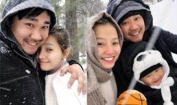 Khánh Hiền đi chơi cùng chồng con dưới trời tuyết, fan nhắn: 'Hai người bớt tình cảm đi được không?'