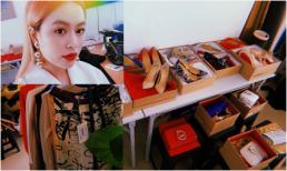 Hoàng Thùy Linh khoe cả kho giày hiệu mới bóc hộp, quần áo nguyên nhãn mác