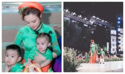 Con gái Vy Oanh bộc lộ tiềm năng nghệ thuật, dạn dĩ catwalk cùng mẹ và anh