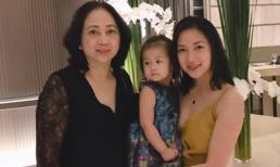 Lam Trường vắng mặt, bà xã cùng ông bà ngoại tổ chức sinh nhật cho con gái