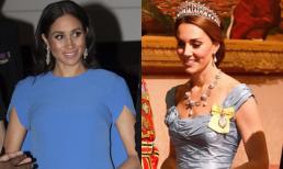 Công nương Meghan bị cha chồng ngăn cản mang vương miện đến tiệc Hoàng gia, để chị dâu Kate sử dụng và một mình tỏa sáng