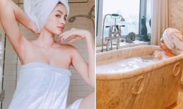 Sau khi phủ nhận tin âm thầm về Việt Nam, Phạm Hương tung ảnh gợi cảm trong phòng tắm