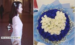Khoe bó hoa hồng hình trái tim, bạn gái cũ của Phan Thành sắp công khai tình mới?