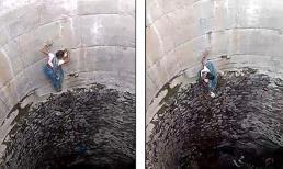 Rùng mình cảnh phụ nữ Ấn Độ tay không leo vách giếng dựng đứng để lấy nước