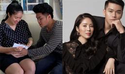 Lê Phương hạnh phúc khoe được chồng thoa kem chống rạn bụng khi bầu ngày càng lớn