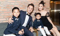 Bà xã xinh đẹp nuột nà, đưa hai con trai kháu khỉnh đến ủng hộ tinh thần cho Đăng Khôi