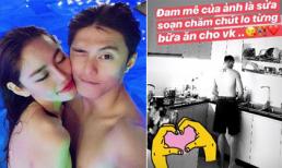 Được yêu chiều không kém Lý Phương Châu, Linh Chi khoe cảnh Lâm Vinh Hải vào bếp nấu bữa sáng cho mình