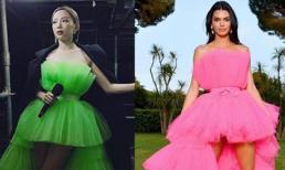 Tóc Tiên đăng ảnh Kendall Jenner mặc trang phục gần giống mình nhưng đã chú thích rõ để không bị nghi mặc đồ nhái