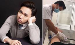 Cửa nhà tắm bị vỡ khiến mảnh kính bắn vào người, Anh Đức phải nhập viện khâu vết thương