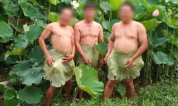 Hết thiếu nữ, tới lượt 3 nam trung niên khoe ảnh cởi trần phản cảm bên hoa sen