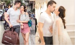 Sát ngày cưới, chồng ngoại quốc tình tứ tháp tùng Phương Mai ra Hà Nội thử váy 