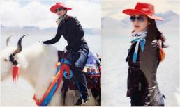 Hoa hậu Đền Hùng Giáng My hóa nữ cao bồi trẻ trung cưỡi bò trắng ngao du Tây Tạng