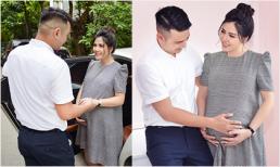 Bụng bầu 'vượt mặt', cựu thành viên Doremi - Ngọc Hiền được ông xã Việt kiều kè kè chăm sóc