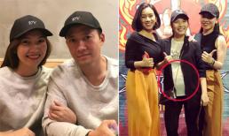 Bà xã Tiến Đạt 'vác' bụng bầu 5 tháng đi xem chương trình có sự góp mặt của chồng