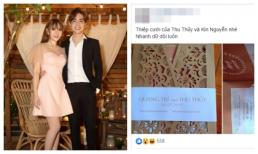 Cư dân mạng xôn xao về thiệp cưới được cho là của Thu Thuỷ và nghi án chạy bầu?