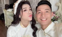 Bùi Tiến Dũng và bạn gái hot girl diện áo dài truyền thống rạng rỡ trước giờ đính hôn