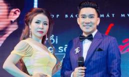 Á hậu Phan Phương diện đầm vàng nổi bật đến chúc mừng ca sĩ Quang Hà