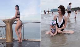 Hồng Quế diện bikini phô diễn đường cong 'chết người' trong chuyến đi du lịch cùng con gái