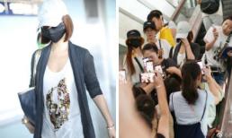 Lâm Tâm Như mặc áo rộng thùng thình sau nghi vấn bầu bí, bị fan vây kín tại sân bay