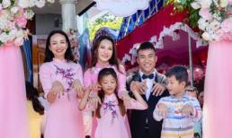 Hoa hậu Ngọc Diễm duyên dáng trong đám hỏi của em gái