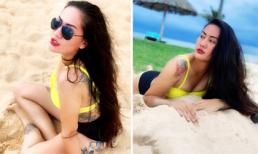 Diện bikini trên bãi biển, Minh Cúc 'Về nhà đi con' lộ hàng loạt hình xăm lớn