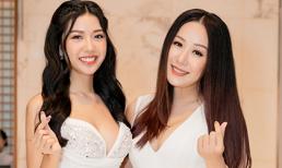 Thúy Vân diện váy xẻ cao, đọ dáng cùng Hoa hậu Ngô Phương Lan
