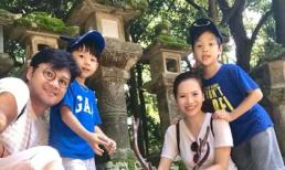 Vợ chồng Đan Lê đưa hai con đi du lịch Nhật Bản