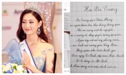 Không chỉ xinh đẹp và sở hữu thành tích học tập khủng, Hoa hậu Lương Thuỳ Linh còn gây bất ngờ vì nét chữ