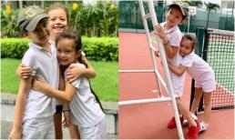 3 nhóc tì lai tây của Hồng Nhung và Đoan Trang thân thiết như anh em một nhà