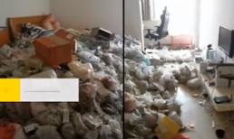 Bãi rác siêu to khổng lồ của gái xinh ở bẩn khiến chủ nhà thất kinh