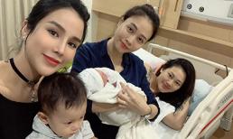 Diệp Lâm Anh khoe ảnh thăm bạn thân Pông Chuẩn sinh con, Đàm Thu Trang đã than khổ 