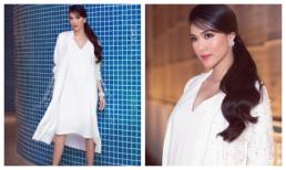 Diện tông trắng, Lan Khuê quý phái và thanh thoát lấn át dàn mĩ nhân Việt dù mang thai 7 tháng