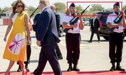 Khoảnh khắc phu nhân Tổng thống Mỹ khiến hai lính Pháp liếc nhìn không rời mắt gây sốt mạng xã hội