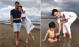 Vợ chồng Kỳ Hân đưa con trai về vùng biển hoang sơ để tận hưởng sự bình yên