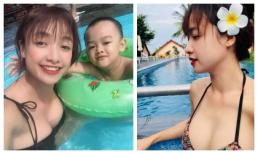 Hiếm hoi lắm mới thấy Lê Bê La diện bikini khoe vòng một căng tràn