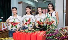 Không áo váy lộng lẫy, Top 3 Miss World Việt Nam cùng Miss International vẫn hết sức cuốn hút khi đi làm từ thiện