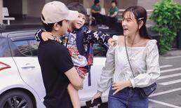 Bỏ qua ồn ào, Thu Thủy cùng chồng kém 10 tuổi hào hứng đưa bé Henry tới trường
