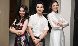 Hoa hậu Ngọc Hân diện áo dài trắng hội ngộ MC Thành Trung khi về thăm trường cũ