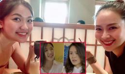 Khác hẳn trong phim 'Hoa hồng trên ngực trái', ngoài đời Trà 'tiểu tam' và Khuê lại thân thiết thế này