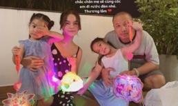 Phạm Quỳnh Anh và Quang Huy hội ngộ đi chơi cùng con