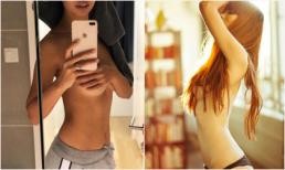 Hà Anh đăng ảnh chụp trước gương, dùng tay che chắn ngực trần 'siêu nóng bỏng'