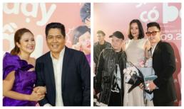 Lê Thuý diện đồ giản dị, Thanh Thuý rạng rỡ với đầm tím lệch vai đến ủng hộ chồng 