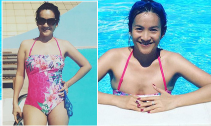 Vợ Bình Minh diện đồ tắm tự tin khoe body ở tuổi 40