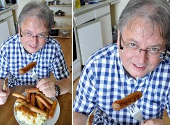 Người đàn ông nghiện xúc xích