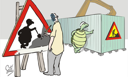 Biếm họa về những chiếc lô cốt trên phố