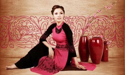 Lâm Na Anh dịu dàng áo dài xuân