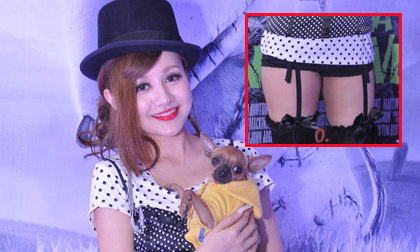 Việt Nga diện quần "sexy khiêu khích" bế chó đi xem phim