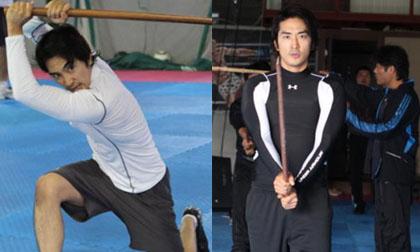 Song Seung Hun miệt mài luyện kiếm