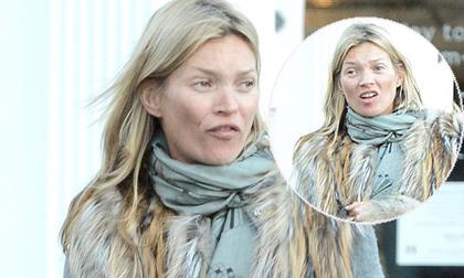 "Hoảng hồn" với mặt mộc nhợt nhạt, mất sức sống của Kate Moss